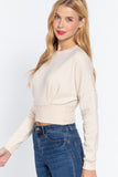 Dolman Slv Inner Fleece Terry Top