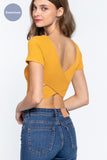 Cross Back Rib Seamless Crop Top