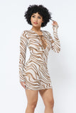 Printed Mesh Dress