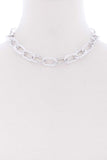 Flat Metal Chain Short Necklace