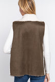 Shawl Faux Suede Fur Bonded Vest